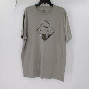 Sitka Shirt Mens Large Cotton Blend Short Sleeve Crew Neck Graphic Logo hunting